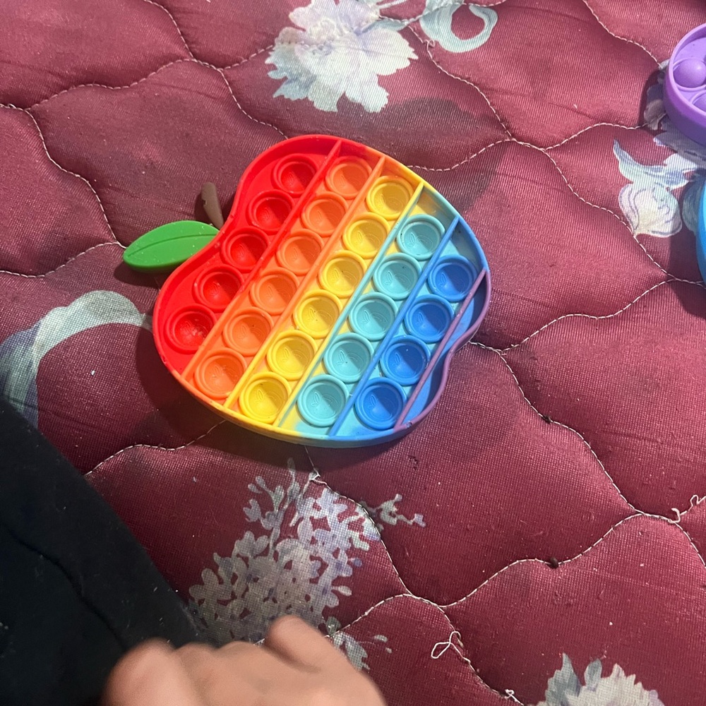 Rainbow Apple Pop It Fidget Toy